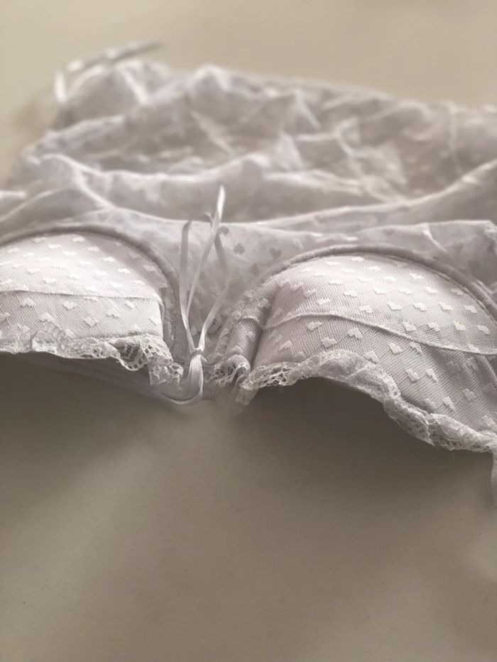 Ensemble Neuf bustier corset + shorty blanc dentelle Mariage lingerie sexy - photo numéro 4