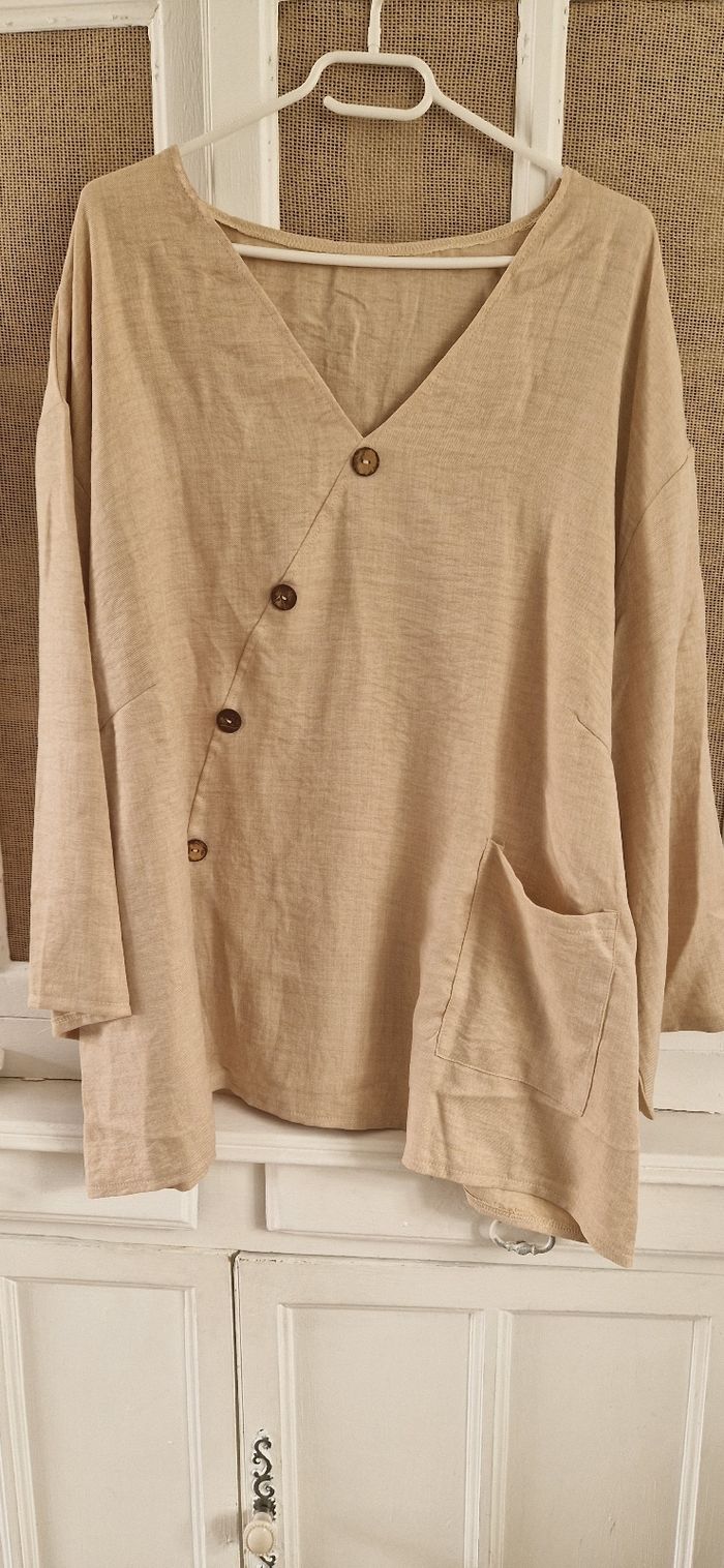 Tunique beige avec 1 poche - photo numéro 2