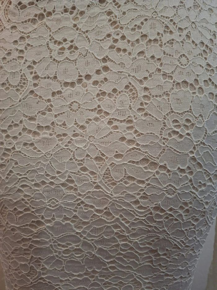 Haut manches longues blanc dentelles body bodie naf naf taille XS 36 - photo numéro 7