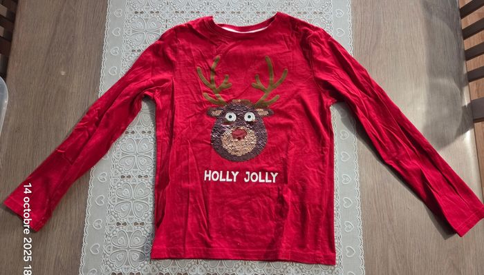 T-shirt manches longues Renne de Noël