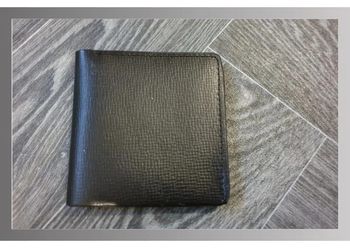 Porte carte/billet en simili cuir noir 9x10 cm