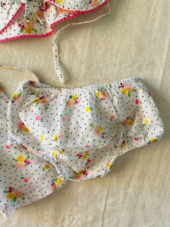 Robe cache couche et chapeau bébé fille du pareil au même - photo numéro 4