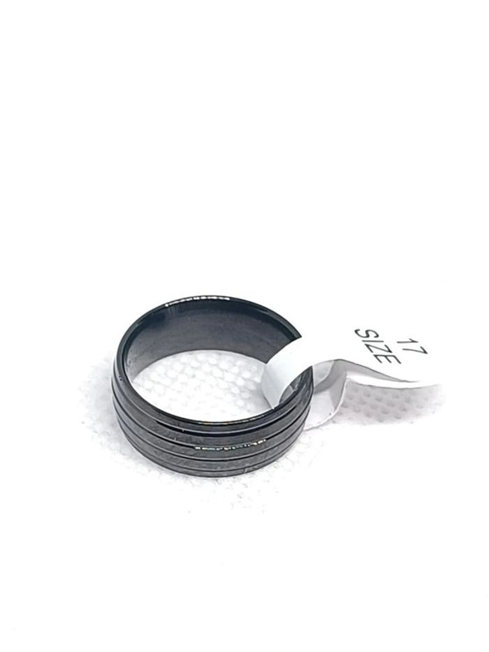 Bague anneau type acier couleur noir - photo numéro 2