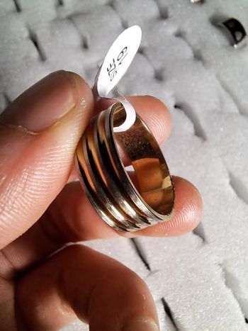 Bague acier inoxydable dorées