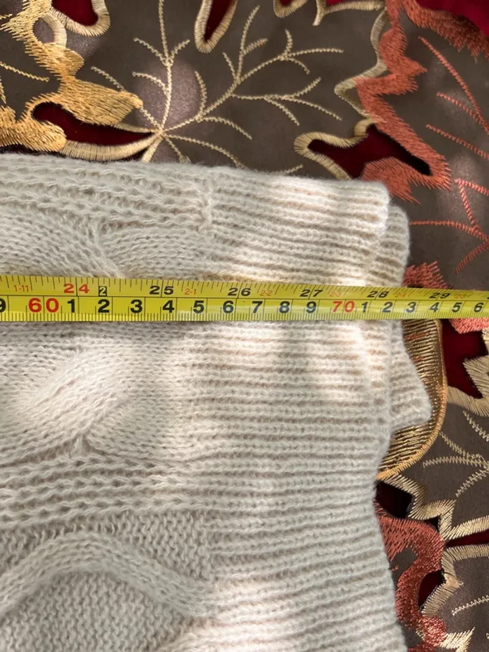 Pull torsadé beige crème  maille épaisse col rond confort 2XL - photo numéro 11