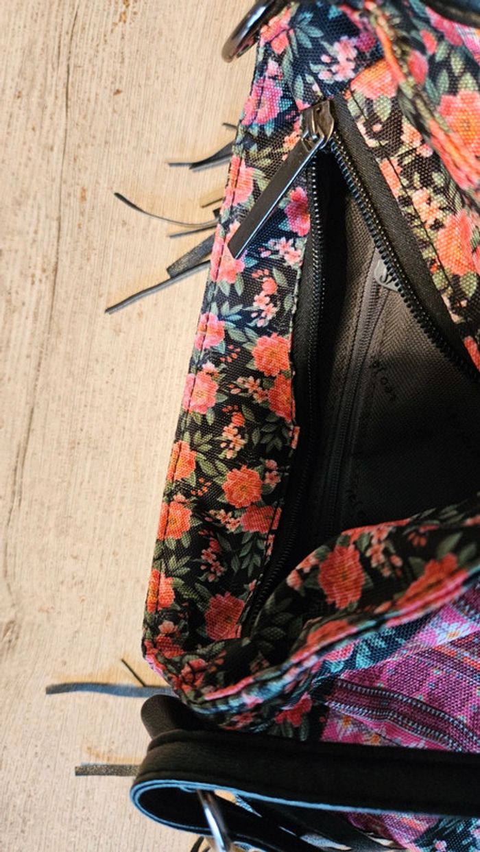 Sac à main en tissus noir et rouge, Teo Jasmin - photo numéro 8