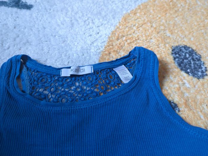 Débardeur fille 6 ans bleu crochet dentelle okaidi - photo numéro 2