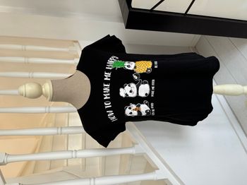 T-Shirt FB Sister noir avec motifs panda et ananas
