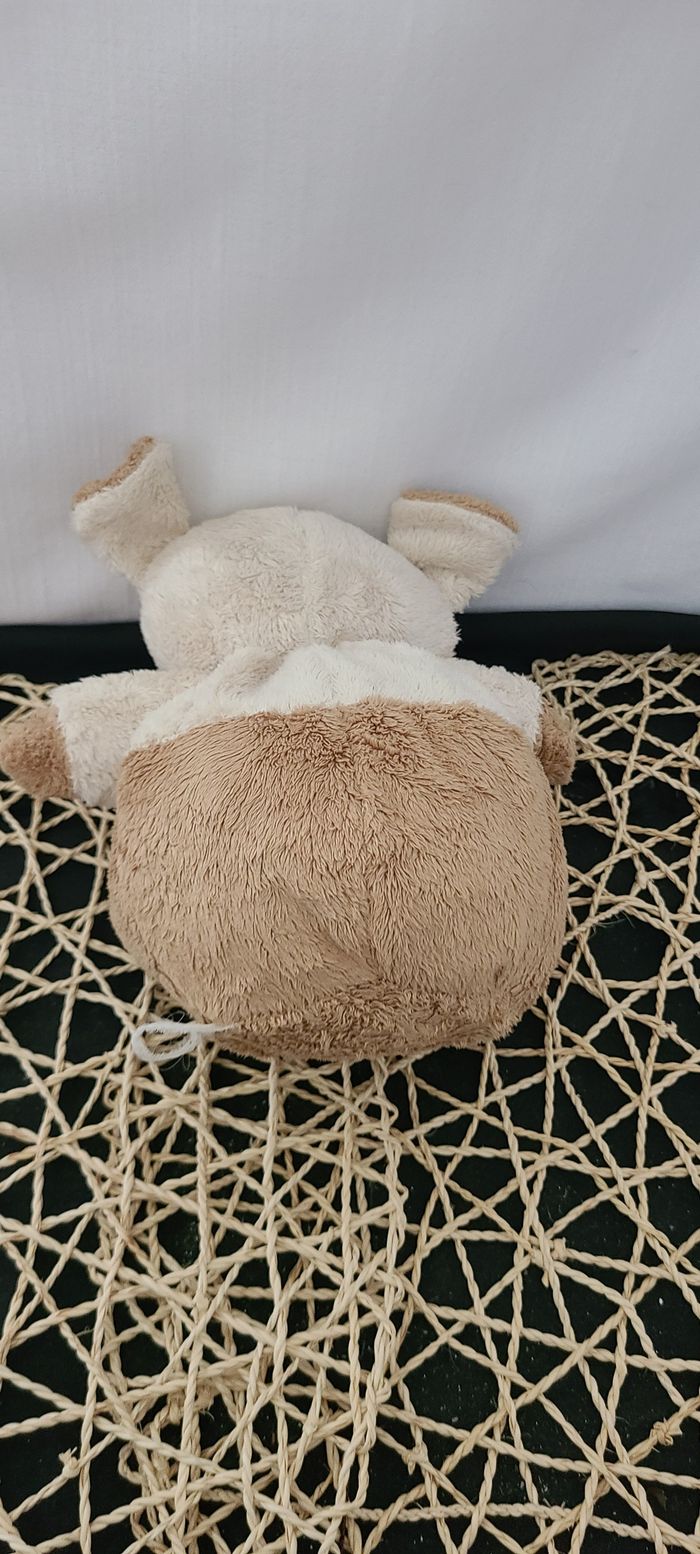 PLANET PLUCH  DOUDOU SOURIS ECRU SALOPETTE BEIGE JEMINI - photo numéro 4