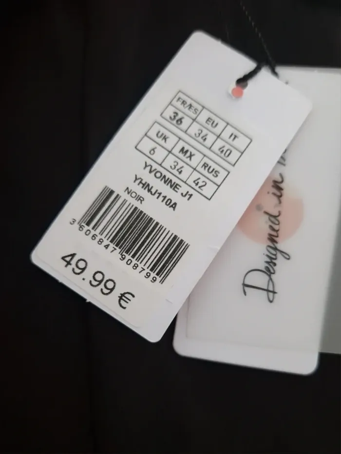 Jupe mi-longue fendue noire | naf naf | taille 36 - photo numéro 4