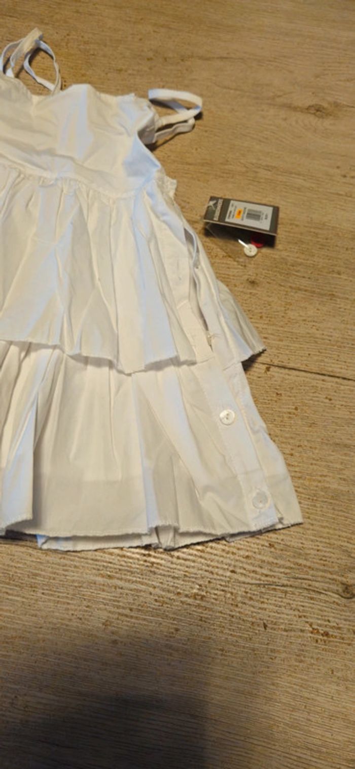 Blouse à bretelles, asymétrique, blanche, Buissonnière, 8 ans, neuf avec étiquette - photo numéro 4