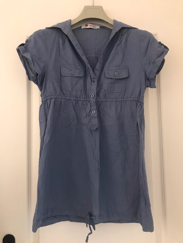 Chemise bleu longue