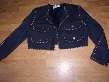 Veste JIKI MONTE CARLO bleu marine liserés dorés taille 44 TBE