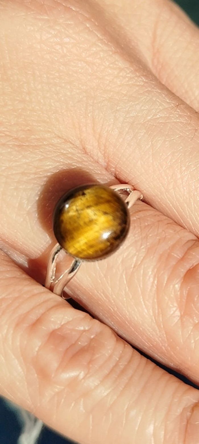Bague sertie d'Oeil de tigre. - photo numéro 4