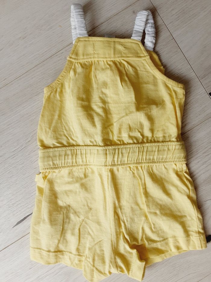 Vêtement bébé fille combinaison bretelles jaune Obaïbi 3 mois Neuve - photo numéro 2