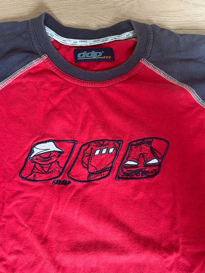 T-shirt vintage DDP rouge et bleu marine – Taille 16 ans - photo numéro 3