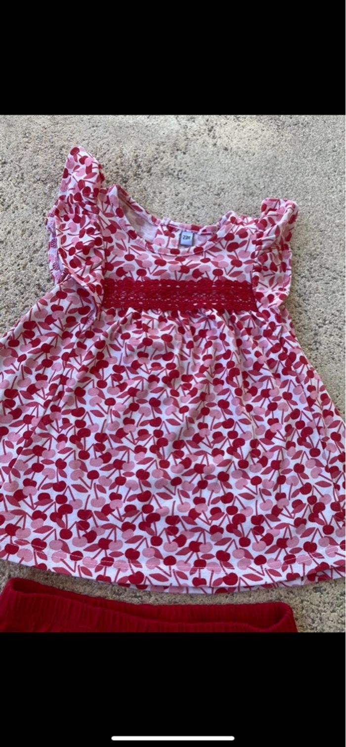 Ensemble tunique et shorty rouge et blanc - photo numéro 2
