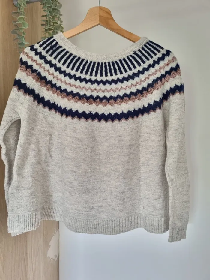 Pull gris géometrie - photo numéro 2