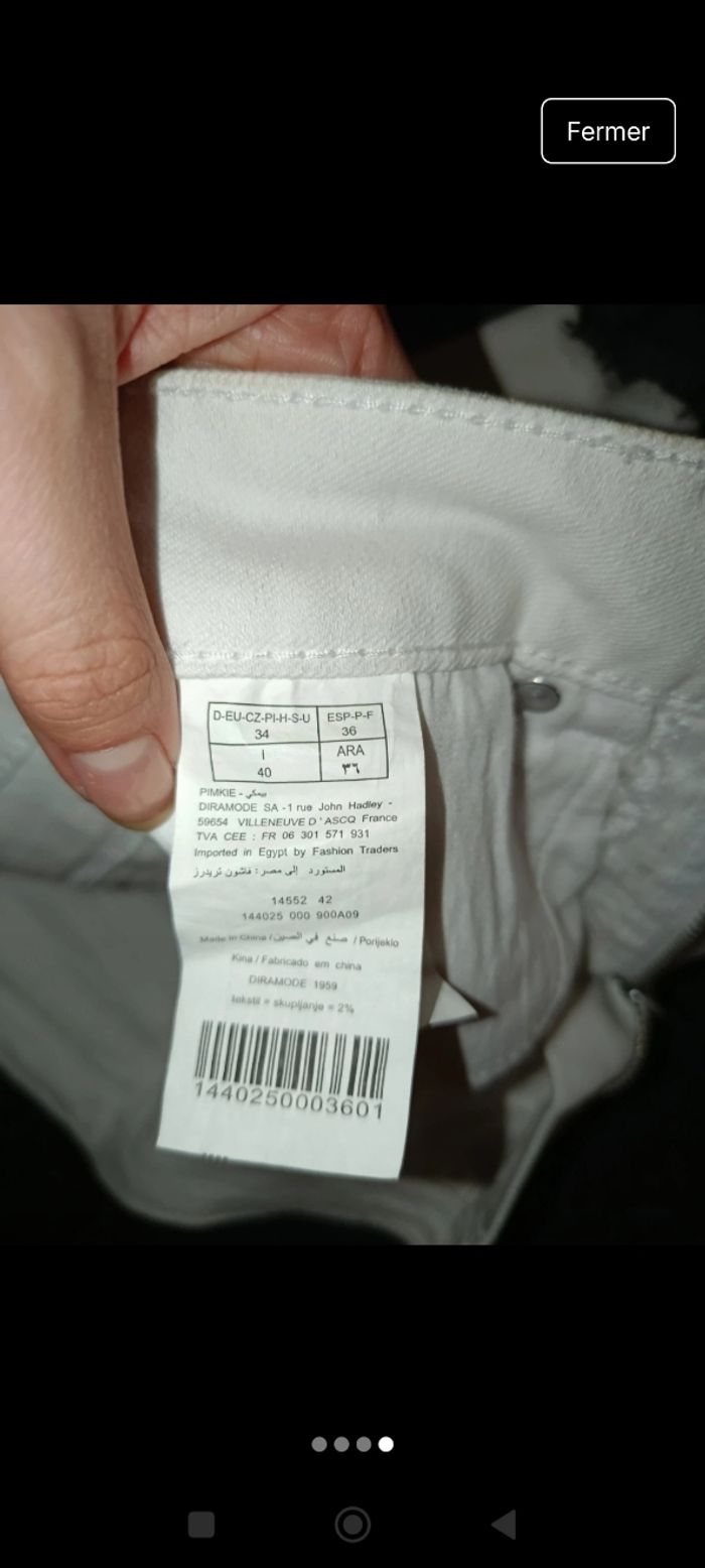 Short en denim blanc - photo numéro 4