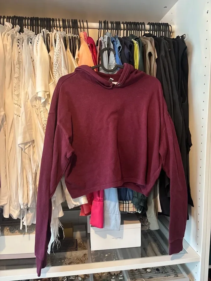 Sweat capuche bordeaux