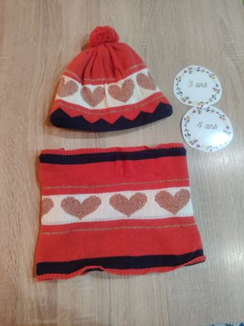 Ensemble bonnet et snood catimini 49cm
