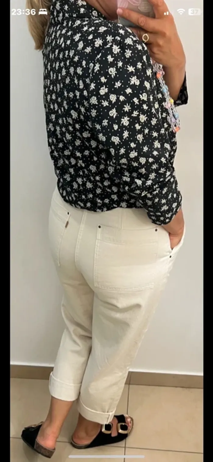 Chemise satinée a fleurs - photo numéro 7