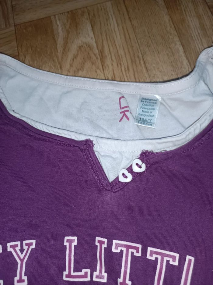 T-shirt manches longues fille Okaïdi taille 12 ans en très bon état - photo numéro 5
