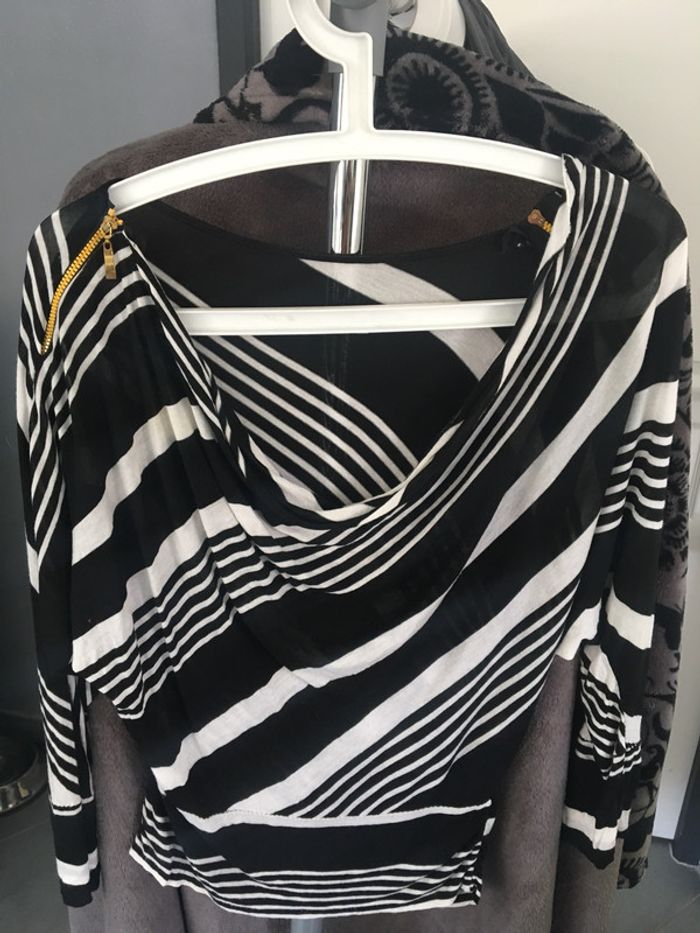 Haut blouse noir et blanc