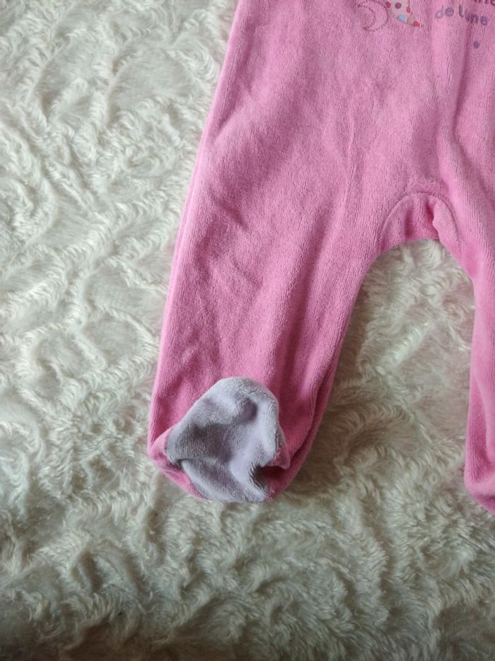 Pyjama grenouillère velours Fille 3 mois Sourinette de lune jolie Tissaia - photo numéro 7
