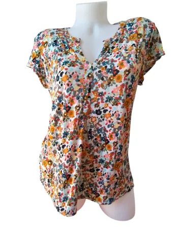 Tee shirt manche courte fleuri