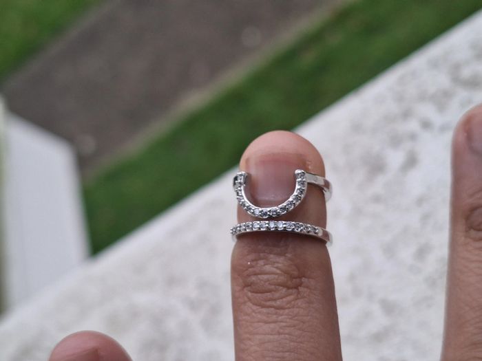 Bague Ongle avec strass en acier inoxydable Argentée ajustable - photo numéro 5