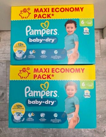 🍼 Pampers Baby-Dry – Taille 6 (13–18 kg) – Lot 2x80 couches – Neuf