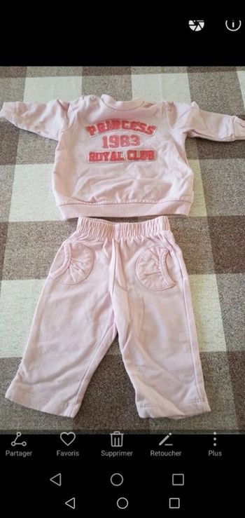 Ensemble jogging pull et pantalon rose Tex 3 mois