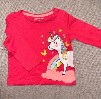 T-shirt ML fuschia « licorne »