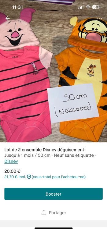 Lot de 2 ensembles Disney