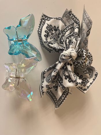 Lot de 3 pinces à cheveux Foulard&Papillon