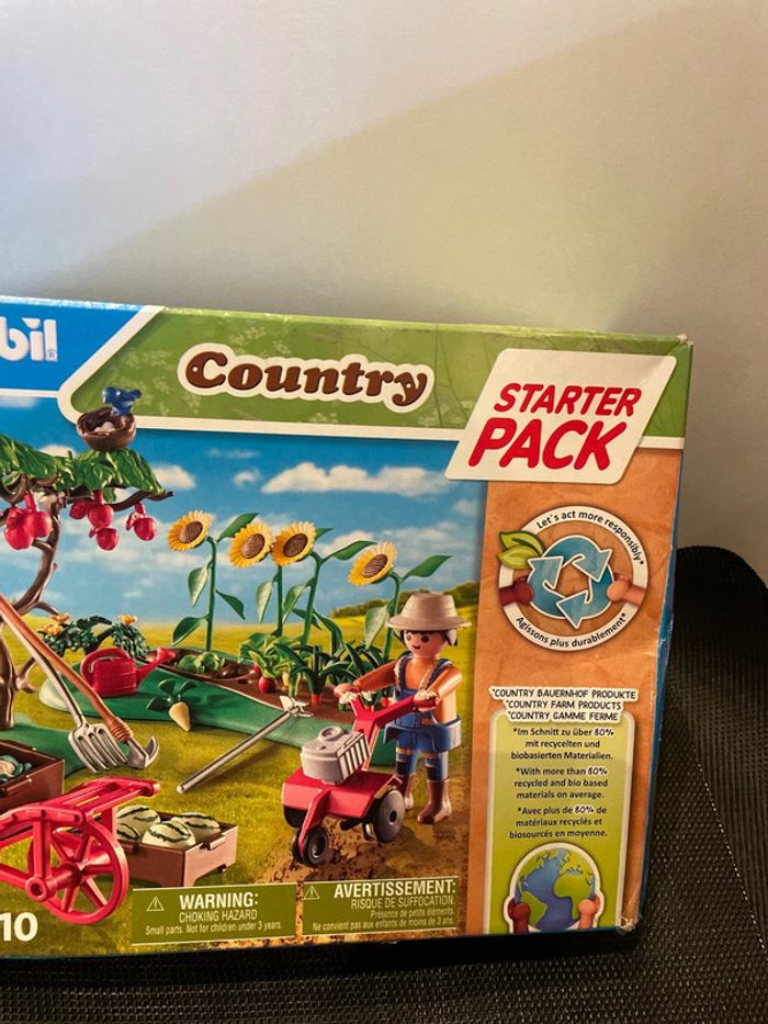 Playmobil country 71380 potager de la ferme tournesols pommier brouettes motoculteur neuf - photo numéro 3