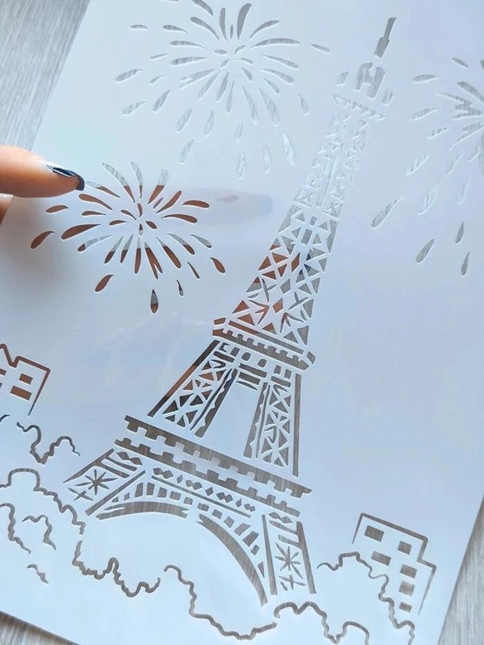 Grand Pochoir A4 de la tour Eiffel à Paris - photo numéro 3