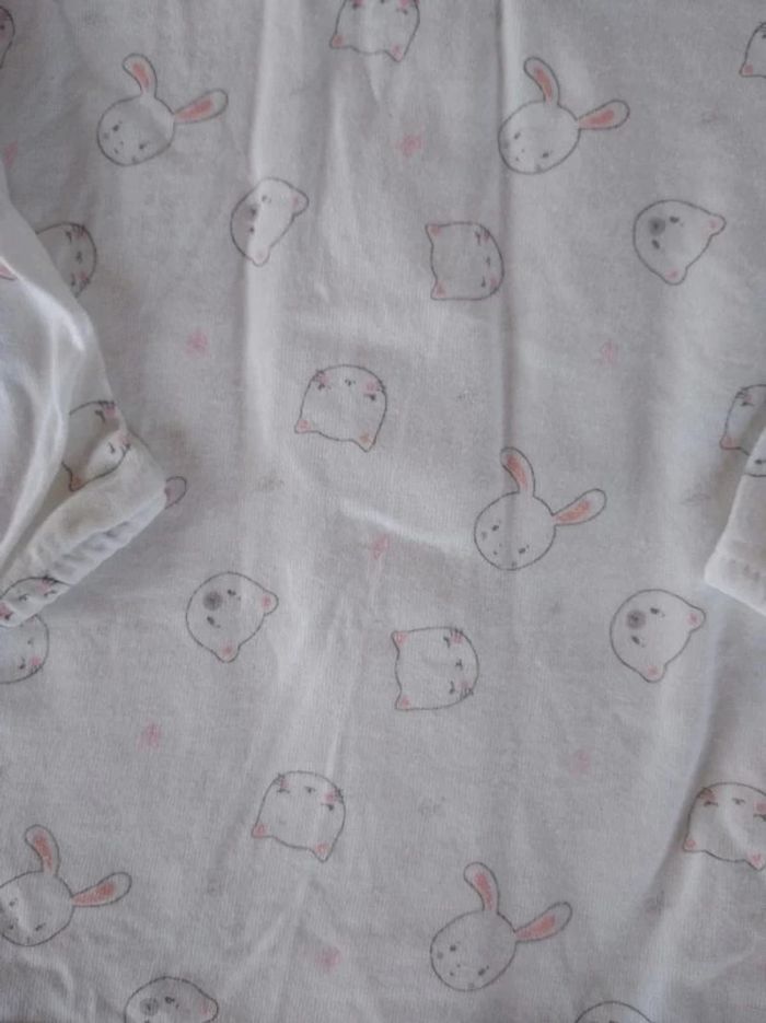 Lot de 2 tee shirt/chemise manches longues Fille 3 mois 100% coton Lapin chat ours Pat et Ripaton - photo numéro 7