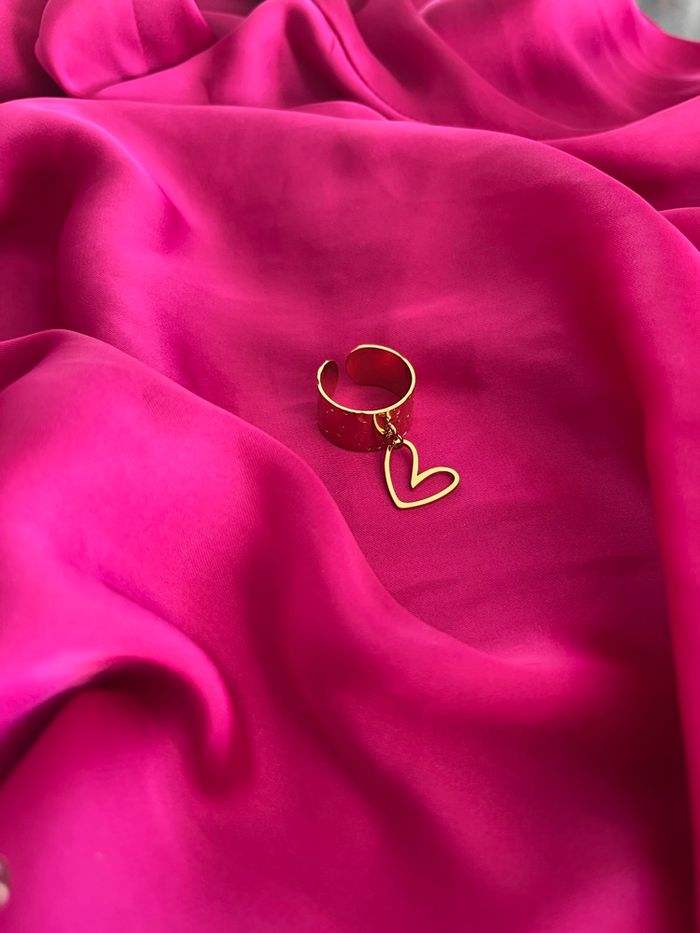 Bague tendance cœur acier inoxydable