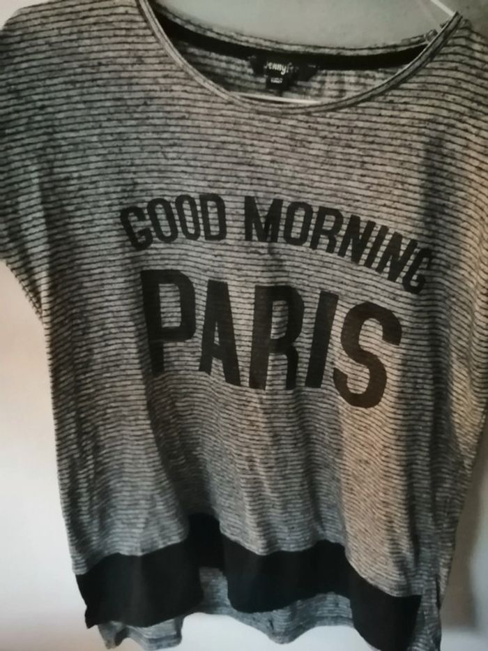 T-shirt long "good morning Paris" - photo numéro 5