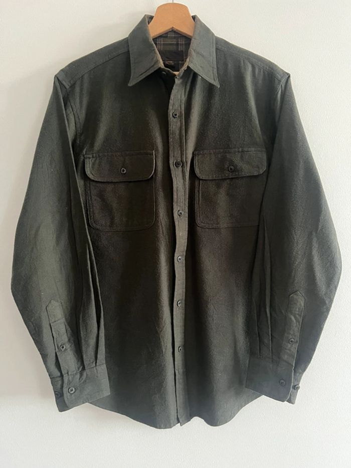 Chemise / sur chemise Vintage dressing coton / flanelle couleur Kaki taille S. - photo numéro 2