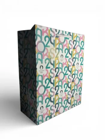 Sac cadeau Jeux Olympiques Paris 2024 multicolore 32 x 26 x 13 cm neuf