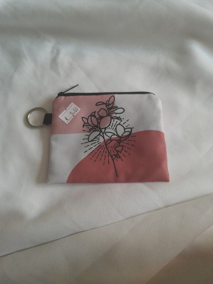 Porte monnaie fleur avec porte clef - photo numéro 3