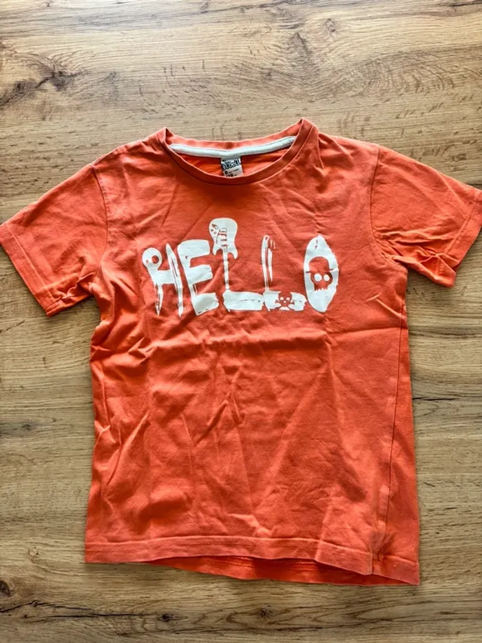 T-shirt tape à l’œil garçon orange 8 ans