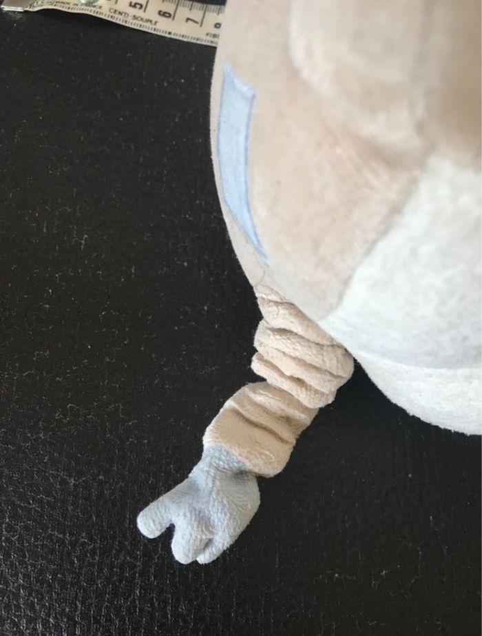 berceuse doudou girafe baby sun excellent état, passée en machine avant l’annonce beige et bleu - photo numéro 7