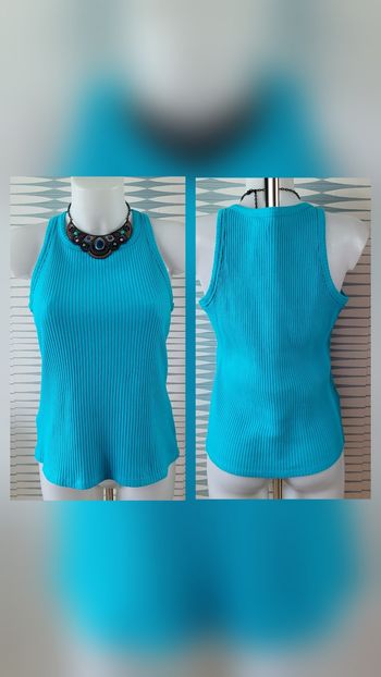 Débardeur côtelé turquoise Promod taille XL neuf avec étiquette