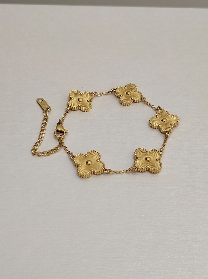 Bracelet tréfle à quatre feuilles plaqué or 18carats - photo numéro 6