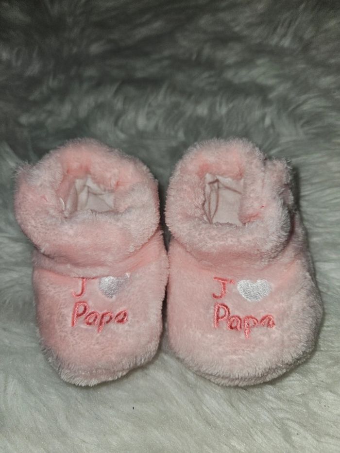 Chaussons bébé rose – J’aime Papa