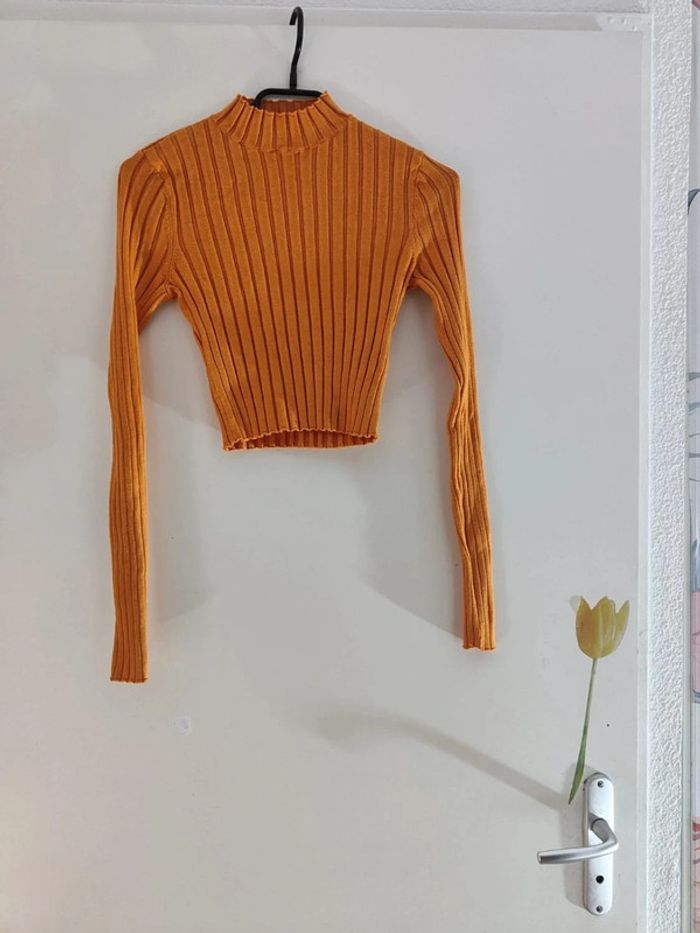 Pull Court Côtelé en Laine Orange💎 sister 36💎 - photo numéro 8
